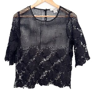 Sans Souci Black Lace Top
